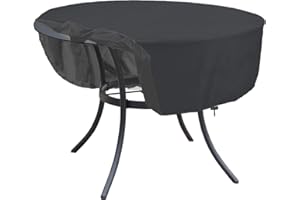 YHINGG Patio Round Tabel Cover Waterproof 48 Inch 600D Oxford Outdoor Table Cover for Winter DustProof Heavy Duty