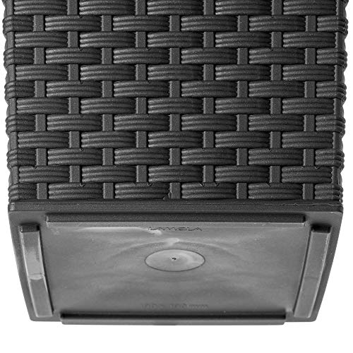 KADAX Blumentopf, Blumenkübel aus Kunststoff, Pflanzkübel für Blumen, Innen- und Außenbereich, Garten, Balkon, Terrasse, Haus, wetterfest, Rattan Imitation (57cm Höhe, Grafit Rattan) – Bild 4