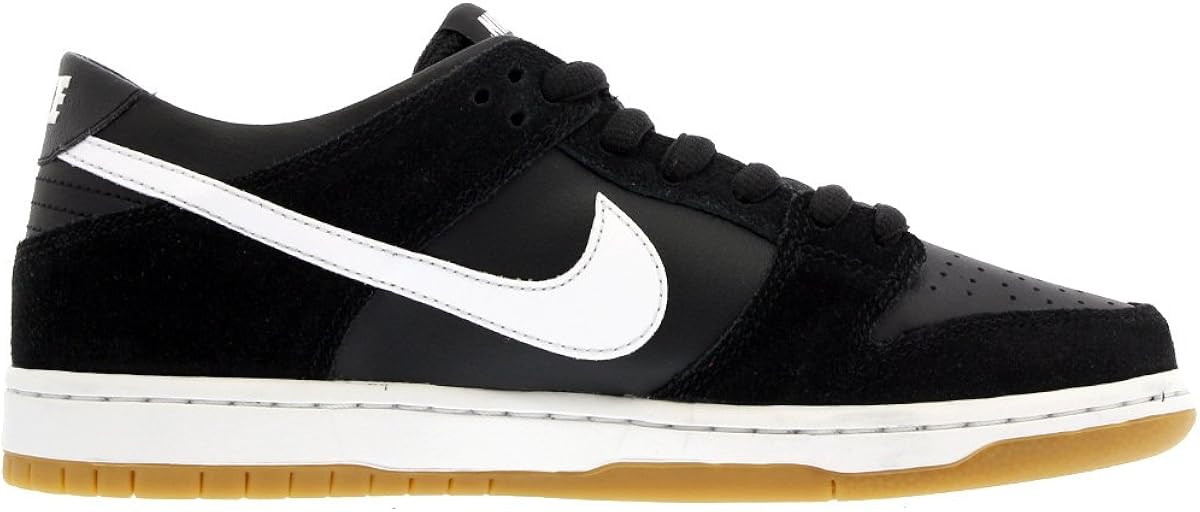 sb dunk low black white gum