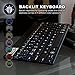Lenovo A8-50 A5500 / A10-70 A7600 Wireless Keyboard, COOPER AURORA 7-Color Backlit LED Wireless Bluetooth QWERTY Keyboard with Rechargeable Battery (Black, Ultra Light & Slim)