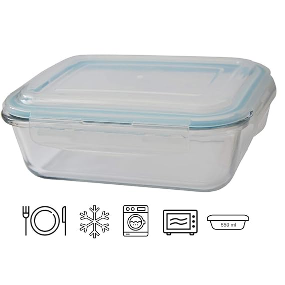 Hogar y Mas Tupper Cristal Hermético 650 ml, Fiambrera ...