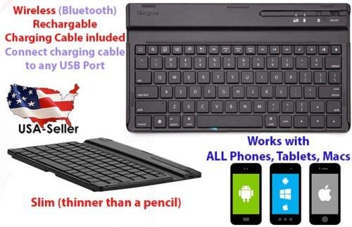 Universal Bluetooth Wireless Keyboard Slim Model for Mac, Android, Phone and Tablet
