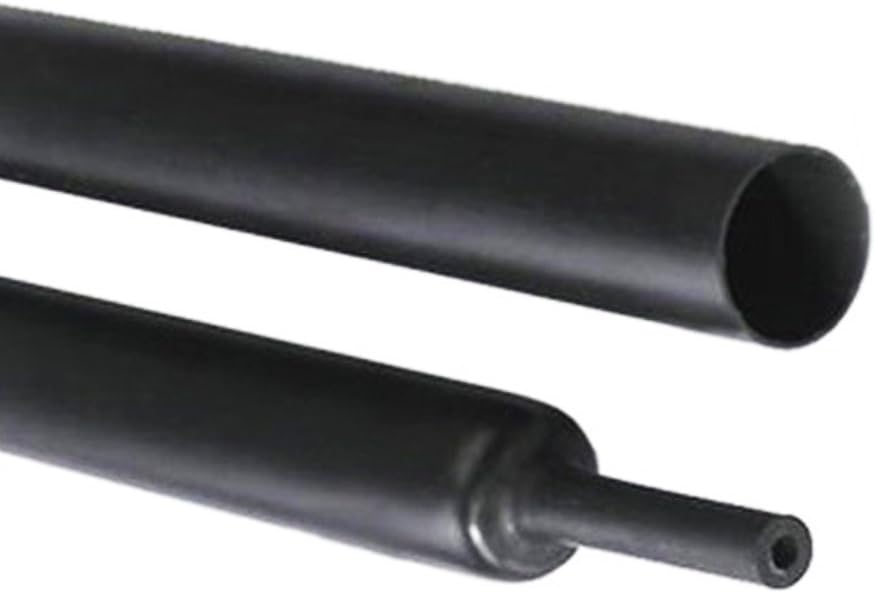 3:1 Shrink Ratio Dual Wall Heat Shrink Tubing Heat Activated Adhesive Glue Lined Marine Shrink Tube Wire Sleeving Wrap Protector Black 5Ft 25mm (1”)