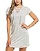 Meaneor Women's V Neck Stripped Lace Up Short Sleeve A-Line Swing Mini Dress Top