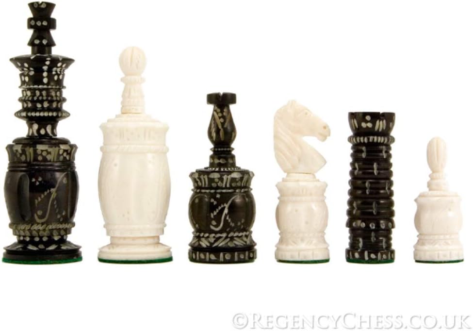 Barley Corn Carved Camel Bone Chess Pieces