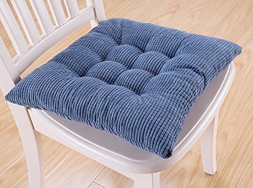 8 Color Winter Soft Thicken Plush Cushions Kitchen Stool Chair Pad with Ties (Small, Blue)