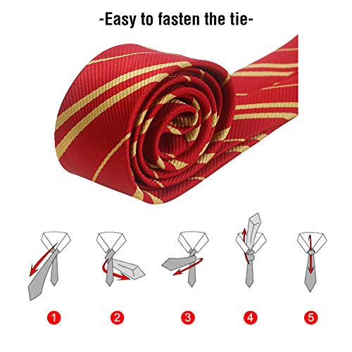 ThinkMax Cosplay Tie with Novelty Glasses Frame for Kids Teens, 4 Pieces Necktie Accessories for Halloween Chritsmas Party and Daily Use