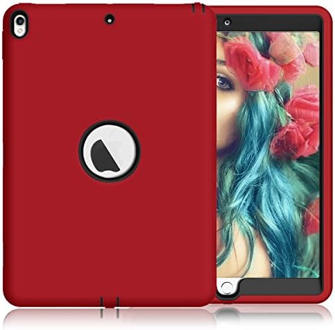TIMSAM iPad Pro 10.5 Case, [Heavy Duty] High Impact Hybrid Drop Proof Armor Defender Protection Case Built With Stand for Apple iPad Pro 10.5 Inch 2017 (Red)