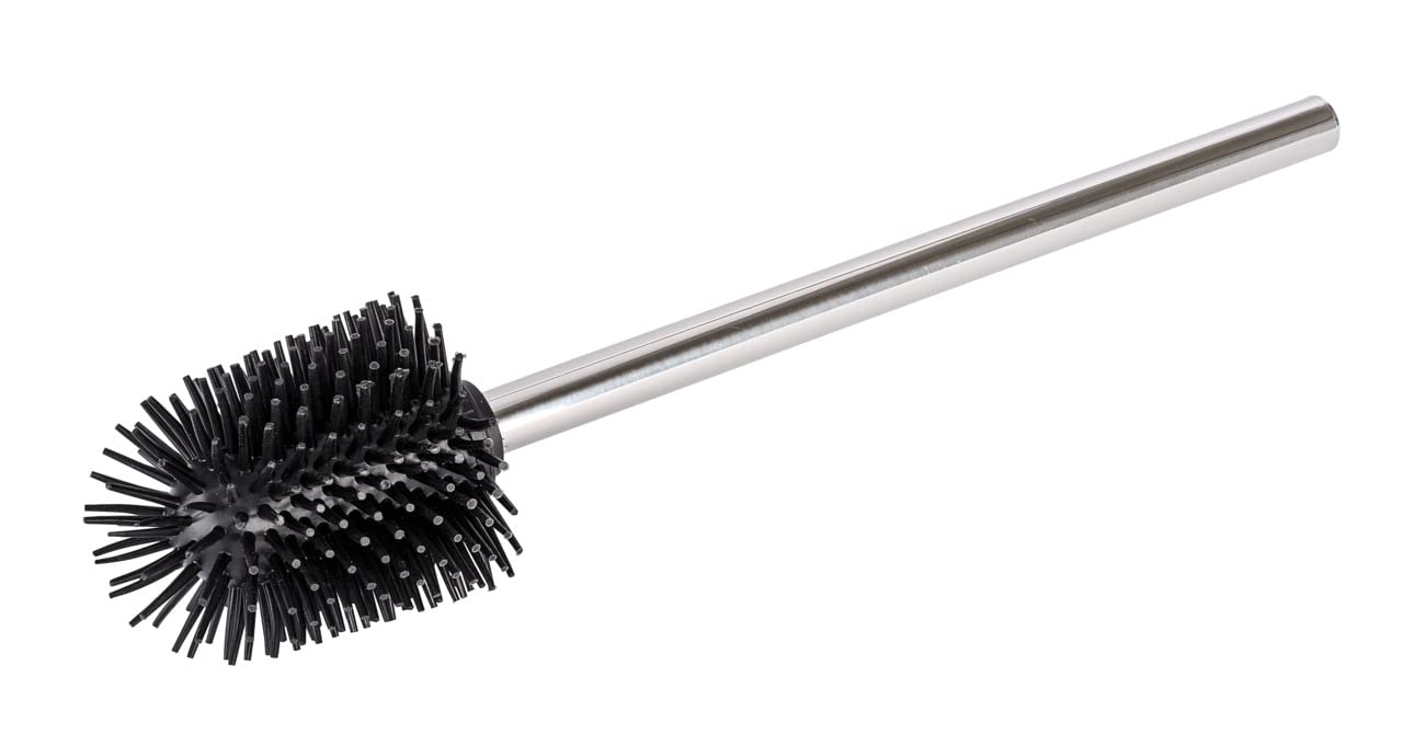WENKO 21799100 Silicone replacement brush with stainless steel handle - Stainless steel, 7.5 x 35 x 7.5 cm, Shiny