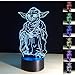 3D Lamp Yod,3D Illusion Night Light 7 Colors Changing Lamp with Remote Control,Table Desk 3D Led Lamp Home Decoration Gifts for Children Kids Bedroom,Living Room,DiningRoom