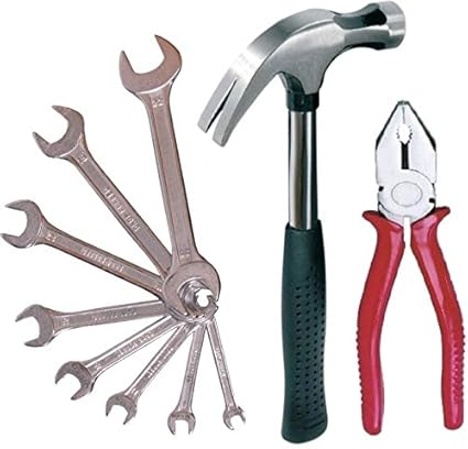 HIKEN Home and Professional Stainless Steel Hand Tool Kit with 10 Tools
