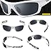Torege Polarized Sports Sunglasses for Men Women Cycling Running Driving Fishing Golf Baseball Glasses EMS-TR90 Unbreakable Frame TR007 (White&Black&Gray lens)