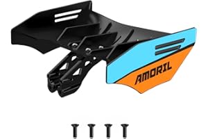 AMORIL 1/12 RC Brushless Car Spoiler Body Rear Spoiler Tail Wing Kit, Cyan and Orange…