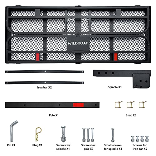Wildroad Hitch Mount Cargo Carrier Basket 500 LBS Folding Vehicle Cargo