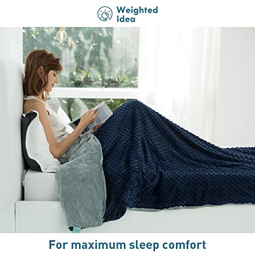 Weighted Idea Minky Queen Size Weighted Blanket with Removable Cover 15