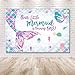 MEHOFOTO 7x5ft Mermaid One Birthday Photography Backdrop Under Sea Girl Princess 1st Birthday Party Decoration Mermaid Tail Purple Pink Teal Sparkle Glitter Photo Studio Background Banner