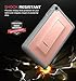MoKo Case for All-New Amazon Fire HD 8 Tablet (7th Generation, 2017 Release Only) - Rugged Shockproof Vertical / Horizontal Stand Cover with Built-in Screen Protector for Fire HD 8, Rose Gold & GRAY