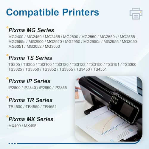 545 546 XL Ink Cartridges Replacement for Canon PG 545XL CL 546XL, Canon Ink 545 546, for Canon PIXMA TS3150 TR4650 TS3350 MG2450 MG2250s MG2950 MG3050 TR4550 TS3151 (Black) Tri-Color, 2-Color Pack)
