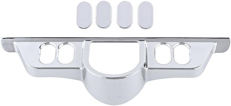 Aluminum Dash Switch Dash Panel Accent Bezel Compatible with Harley Davidson Touring Electra Street Glides Trikes (Chrome Insert Cover)