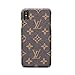 iPhone X Xs Case Elegant Luxury PU Leather Monogram Pattern Classic Style Cover Case for iPhone X/Xs -(Brown-5.8 inch)