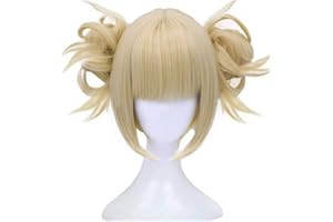 Anogol Hair Cap+613 Blonde Wigs Anime Cosplay Wigs Short Wavy Synthetic Hair With Bangs Fringe Hairstyles For Lolita Party Blonde Costume Wig For Halloween Party Cosplay Wigs