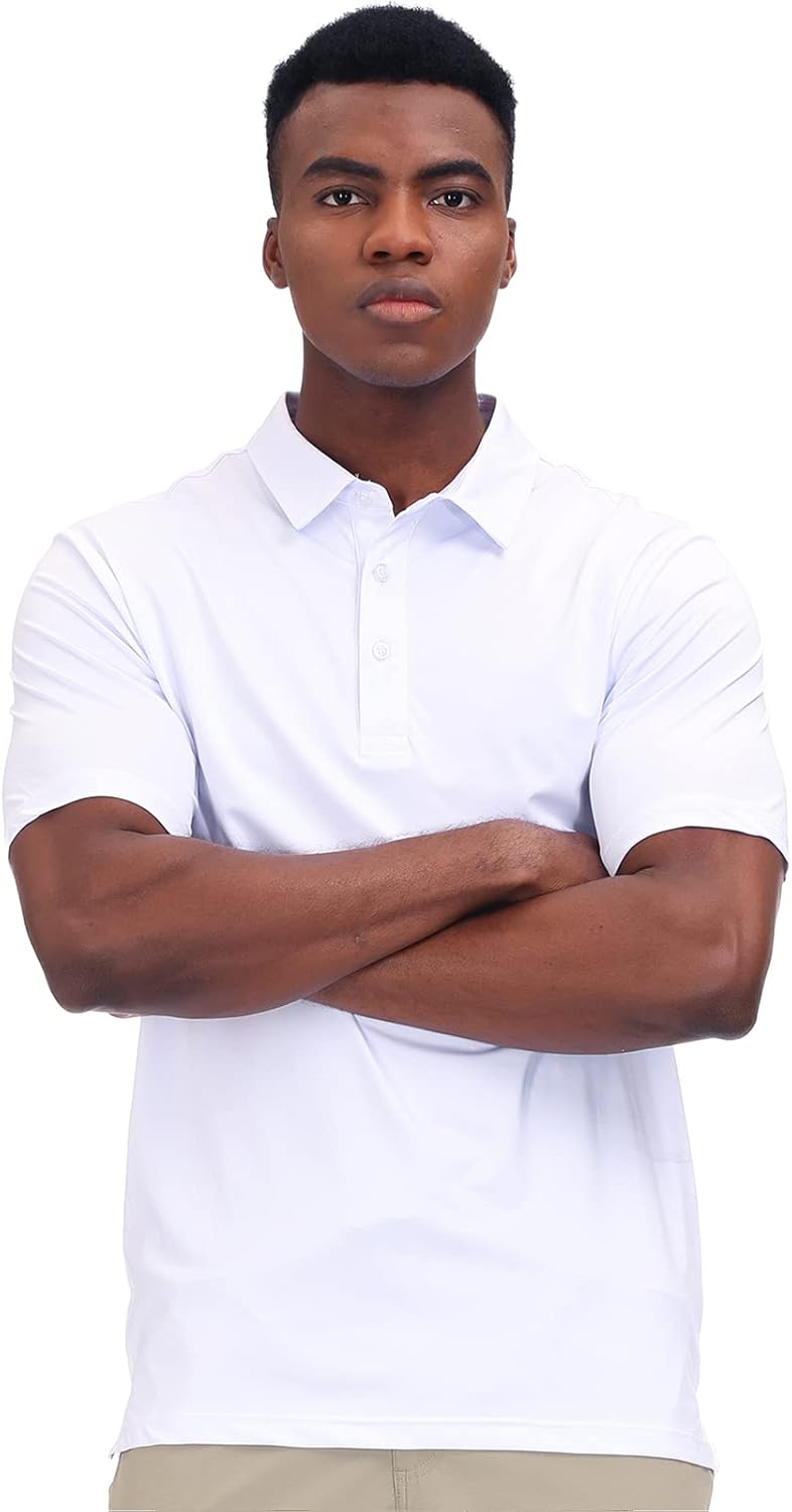 MIER Men's Golf Polo Shirt Short Sleeve Sun Protection Outdoor Sport Shirts Quick Dry: Clothing