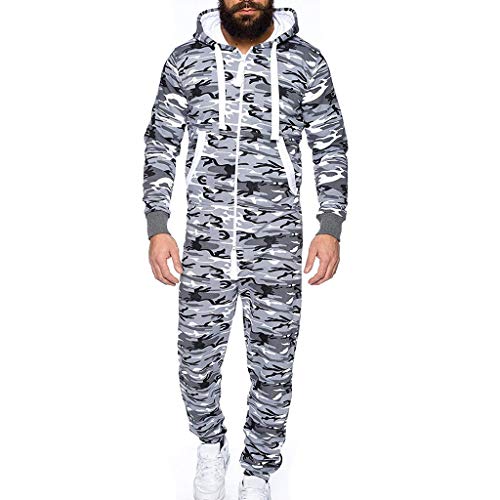 Mens Fashion Onesie Jumpsuit One Piece Non Footed Pajamas Unisex