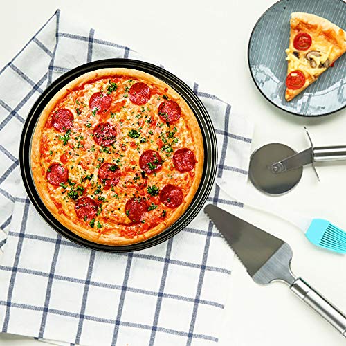 LANGM Non-Stick Pizza Bakplaat, 12 inch Pizza Crisper Lade, Ronde met Gaten Carbon Steel Pizza Pan voor Thuis Keuken… - Afbeelding 8