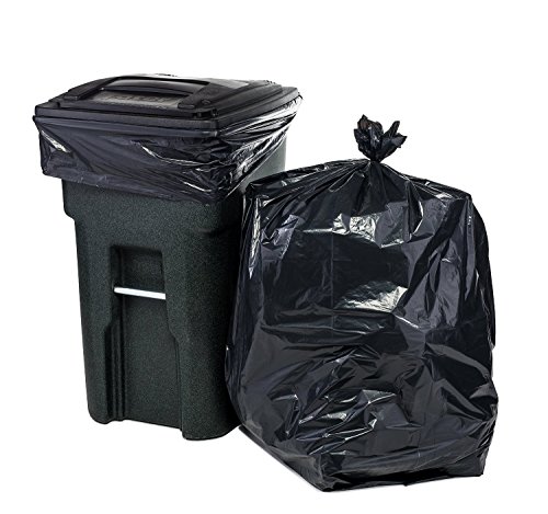 65 Gallon Trash Bags for Toter (Black, 100 Garbage Bags Per Case)