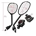 Weksi Motorcycle Street Bike ATV Rear View Rearview Side View Mirrors 8mm + 2 Handlebar Mount (Pack of 2)