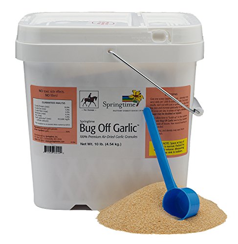 Springtime Bug Off Garlic for Horses - 10 lb. - Air-Dried Garlic granules Provide a Safe, 24-Hour Shield Against Flies, Ticks, Mosquitoes, gnats, and Other Biting Insects Such as Horse-Flies