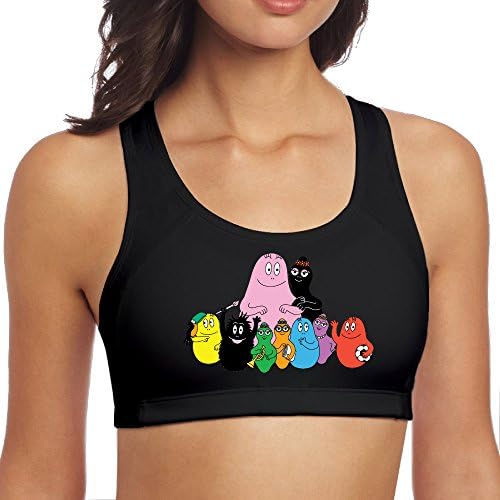 NCKG Women's Les Barbapapa Running Tank Tops, Black Size L