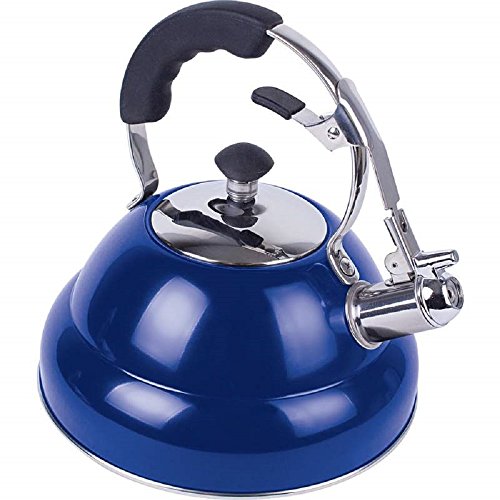 Click Here to See More Images Kettle Stainless Steel Tea Teapot Water 2.6 liter Gloss Blue Stainless Steel Tea Kettle with Copper Capsule MyEasyShopping
