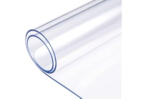 LinkGro Glass Table Cover Protector 40X90 Inch 1.5mm Thick Clear Plastic Tablecloth Dining Table Pad Wipeable Desk Pad Protector Buffet Tabletop Protection Mat Easy Clean Coffee Table Protector