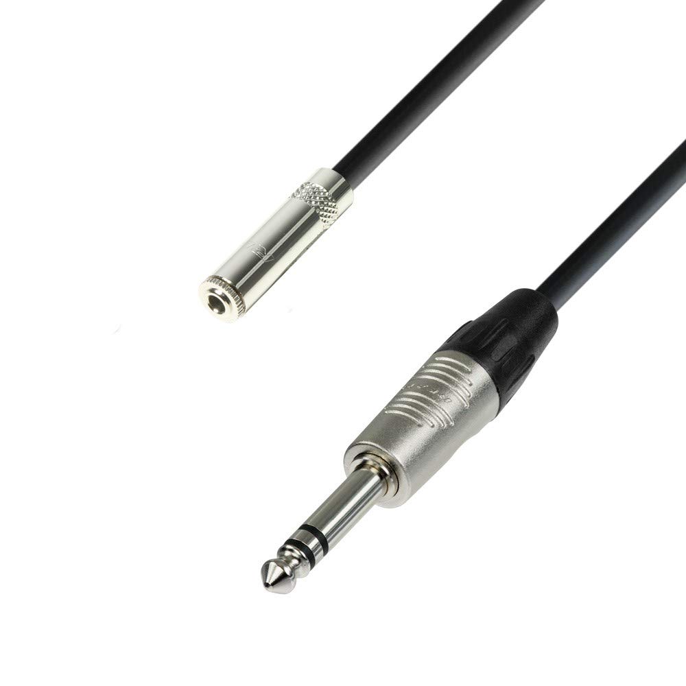 Adam Hall New 4 Star Series 6m Extension 3.5mm Stereo Jack to 6.3mm Stereo Jack Headphone Cable