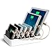 NEXGADGET 6-Port USB Charging Station [40W/2.4A Max Charging Dock] 2-In-1 Desktop Charging Stand Organizer And Portable Travel USB Charger For Smartphone Tablet And More