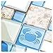 New Idea Tile Kitchen Bath Backsplash Accent Wall Decor TST Glass Metal Tile Marine Animals Icon Beach Style Inner Conch Sea Blue Mosaic Tiles TSTNB11 (1 Sample 6 x 6 Inches)