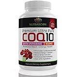 Pure CoQ10 100mg, Heart-Guard Co enzyme Q10 Provides The Highest Level of Cardiovascular Protection & Cellular Energy + Max Absorption Piperine: Purest Form of Black Pepper Extract, 120 Veggie Caps
