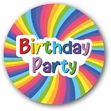 PartiKraft 12 Comic Superhero Birthday Invitations w/ Envelopes & Rainbow view 3