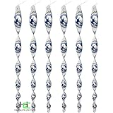 Bird Repellent Reflective Scare Rods by Homescape Creations - Ornamental Spiral Deterrent Device With 6 Bonus Hanging Hooks - (15 inch) (6 Pack)