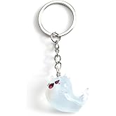 SHTALHST Cute Ghost Keychain for Women Spooky Boo Accessory for Keys Cute Halloween Bag Charm and Decor All Year