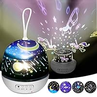 Kids Night Light Projector, Star Night Lights for Kids, DSTANA Projector Lamps for Bedrooms, Birthday and Christmas gifts - 4 Sets of Film