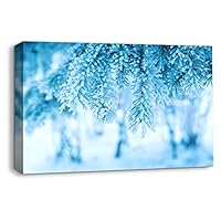 Canvas Wall Art Snowy Day Canvas Prints Home Artwork Decoration for Living Room,Bedroom - 12x18 inches