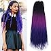Ombre Senegalese twist 2x Synthetic crochet braiding hair 5 packs/lot 24inch (black purple blue)