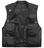 ZSHOW Men's Mesh Fishing Vest Multi Pockets Photography Outdoor Jacket