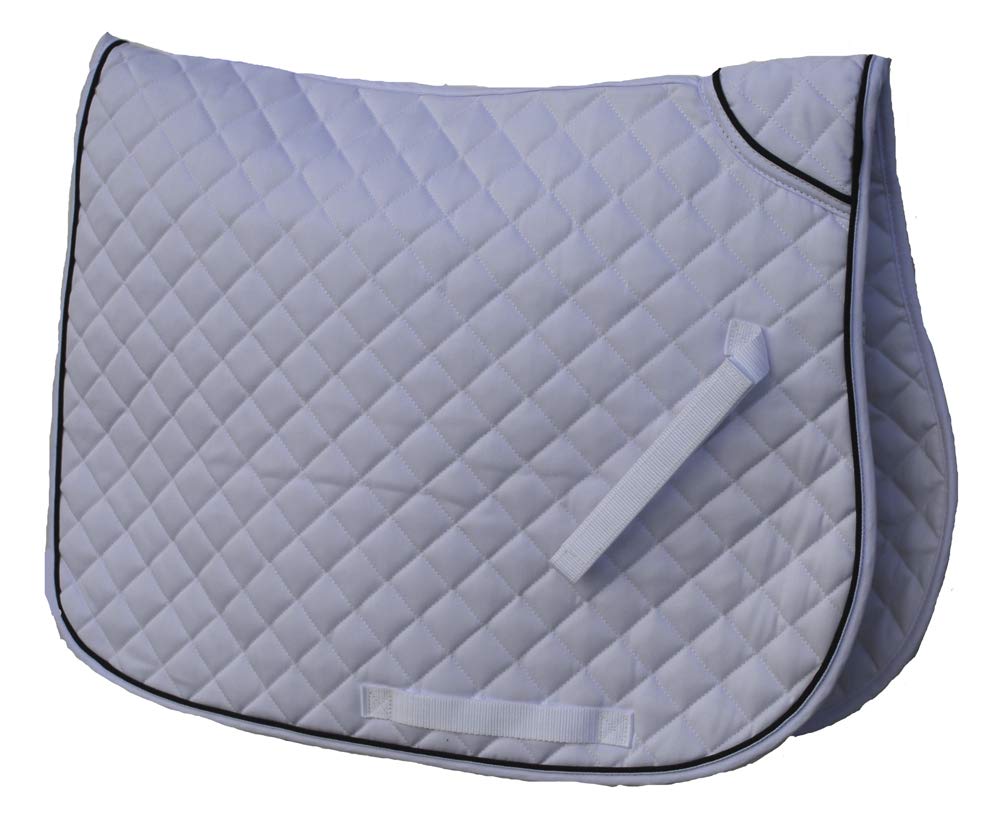 Rhinegold Twin Bound Saddle Cloth - Cob - White