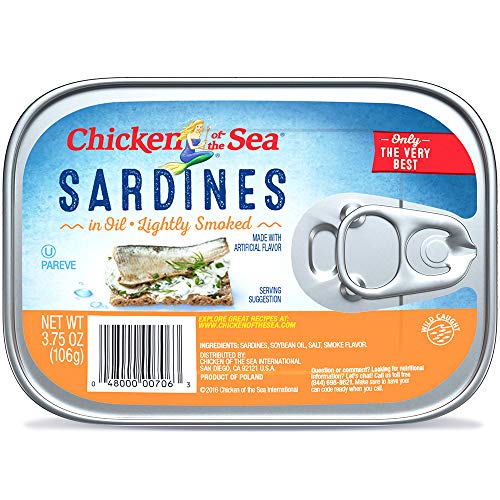 Chicken of the Sea Smoked Sardines in Oil, Wild Caught, 3.75 oz. Can