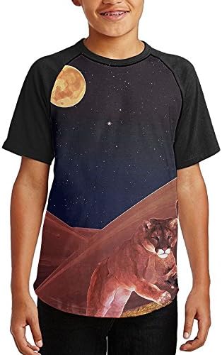 Junior Desert Lion Raglan Baseball Jerseys Cool Short Sleeve Graphic T Shirt
