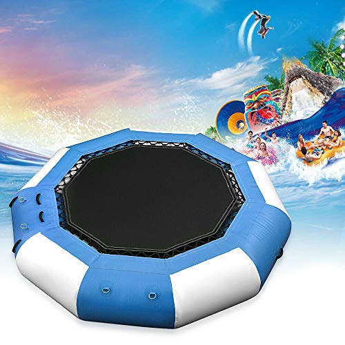 OUKANING Inflated Water Bouncer, Pool Trampoline Bungee Exercise Aerobic Sport Inflatable Max Jumping Kid Large Bounce Houses for Kids Toddlers Outdoor Jumper 400KG - US Shipping