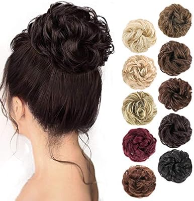 6 Dark Brown Morica 1pcs Messy Hair Bun Hair Scrunchies